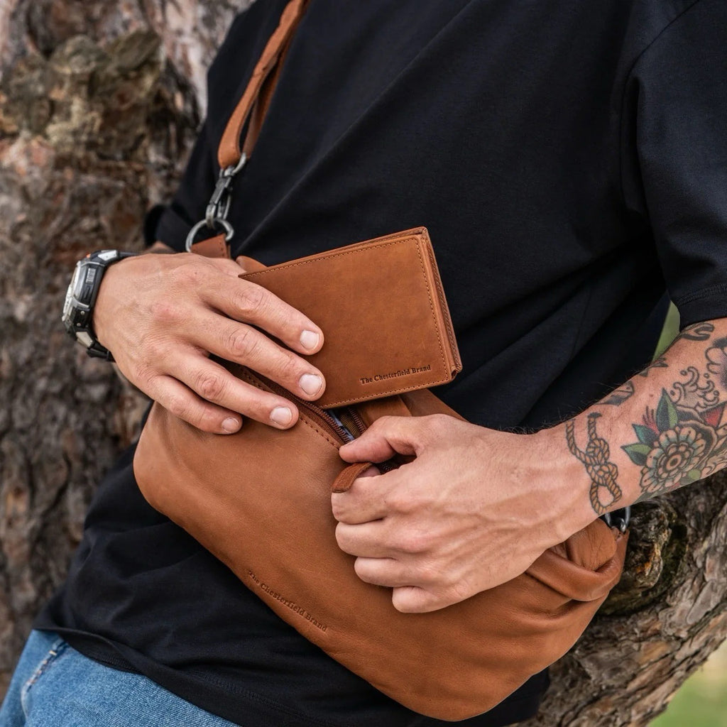 Leder Portemonnaie Cognac Marion