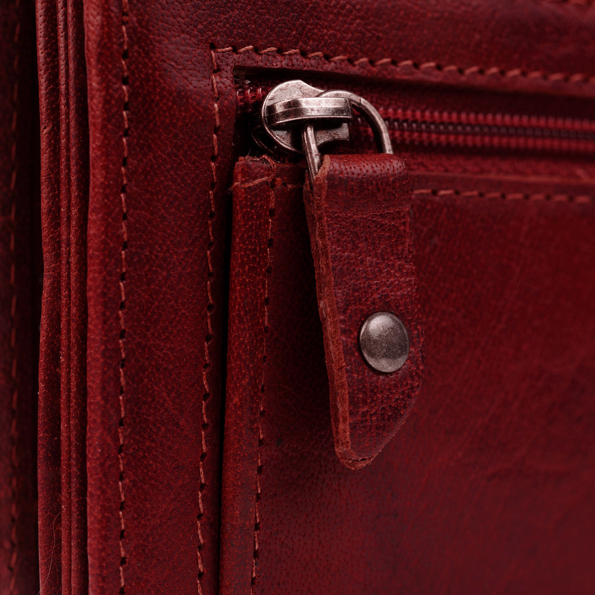 Leder Portemonnaie Rot Hampton
