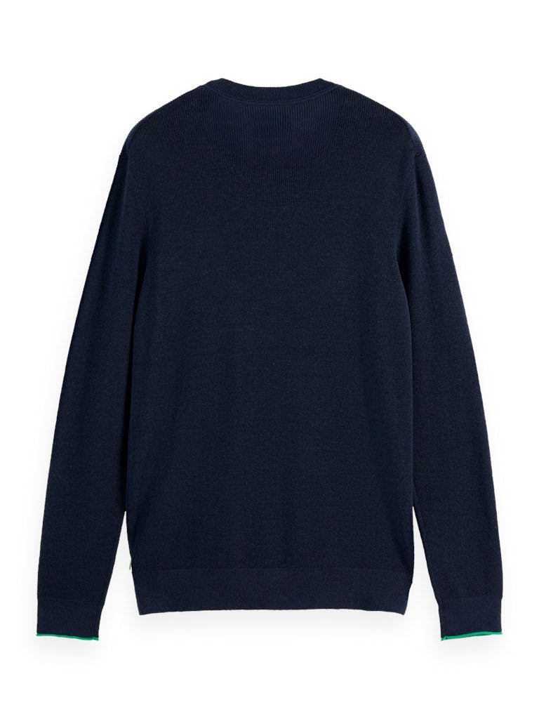 Linnen blend crew neck