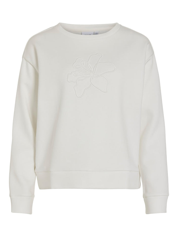 VIFRIDEA FLOWER EMB O-NECK L/S TOP