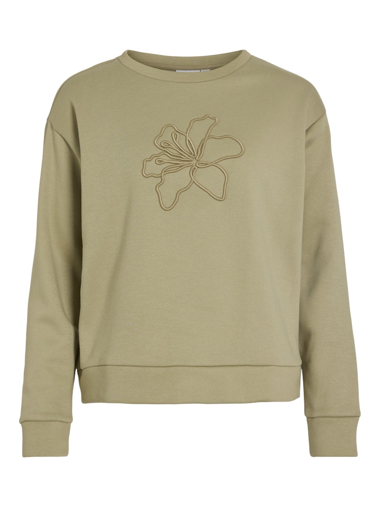 VIFRIDEA FLOWER EMB O-NECK L/S TOP