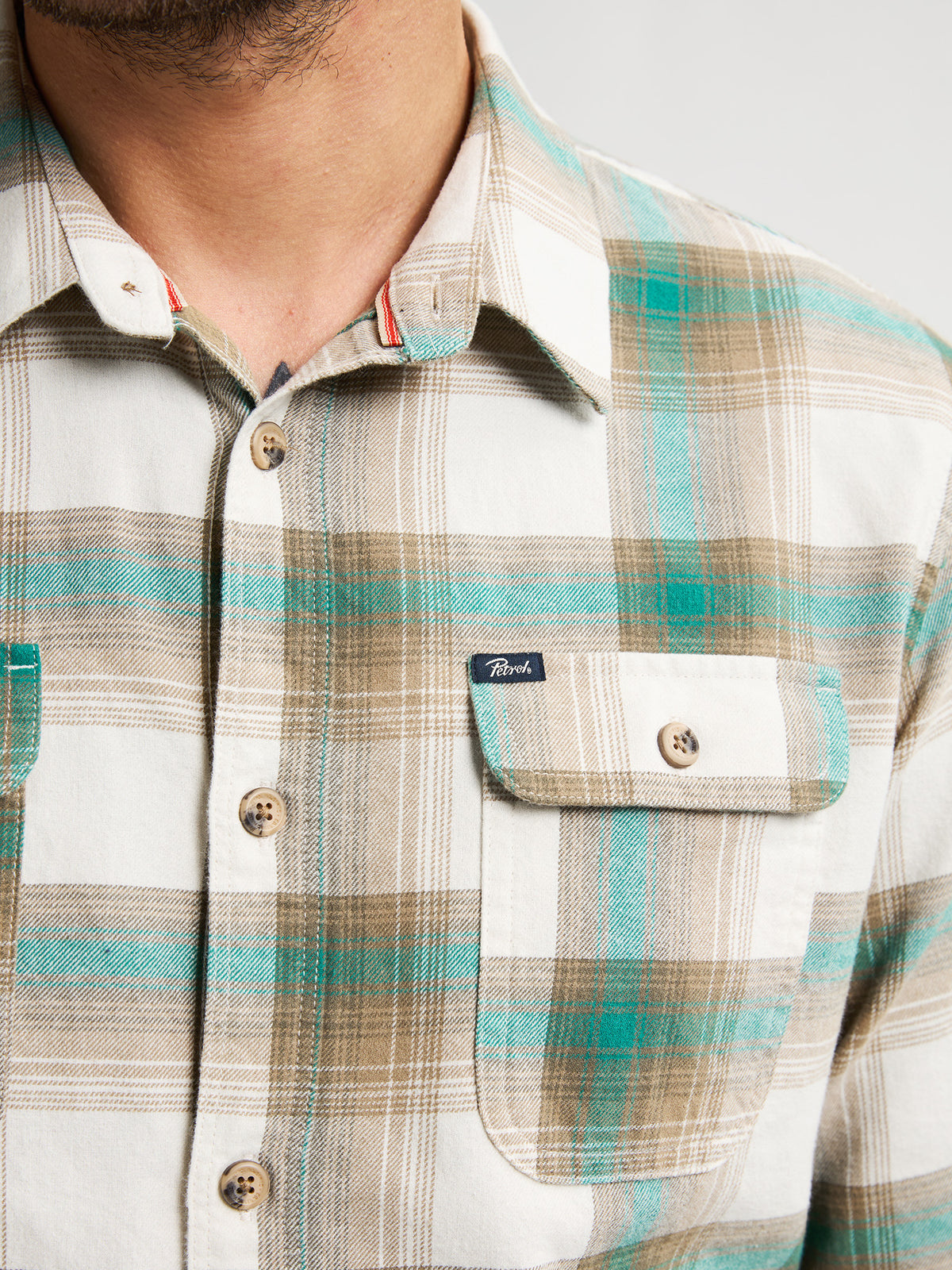 Men Shirt Long Sleeve Check