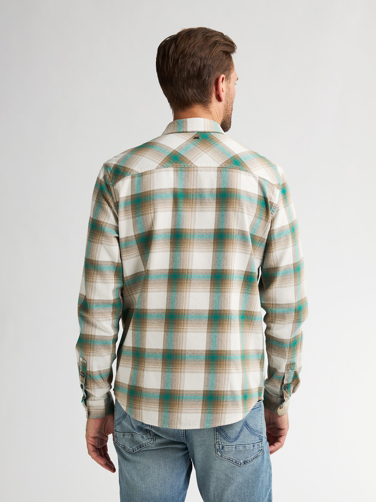 Men Shirt Long Sleeve Check
