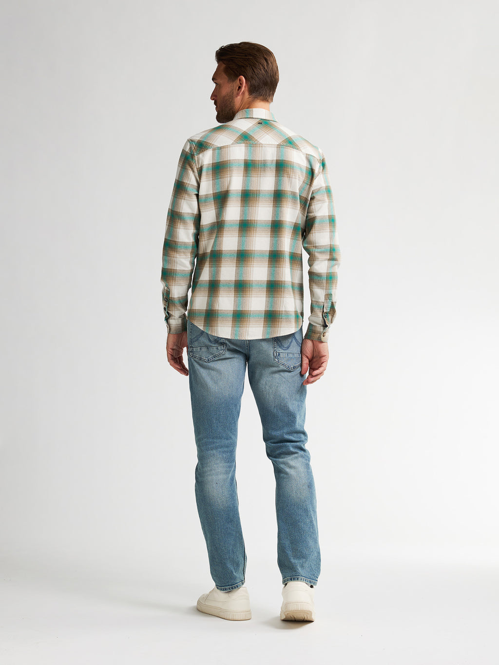 Men Shirt Long Sleeve Check