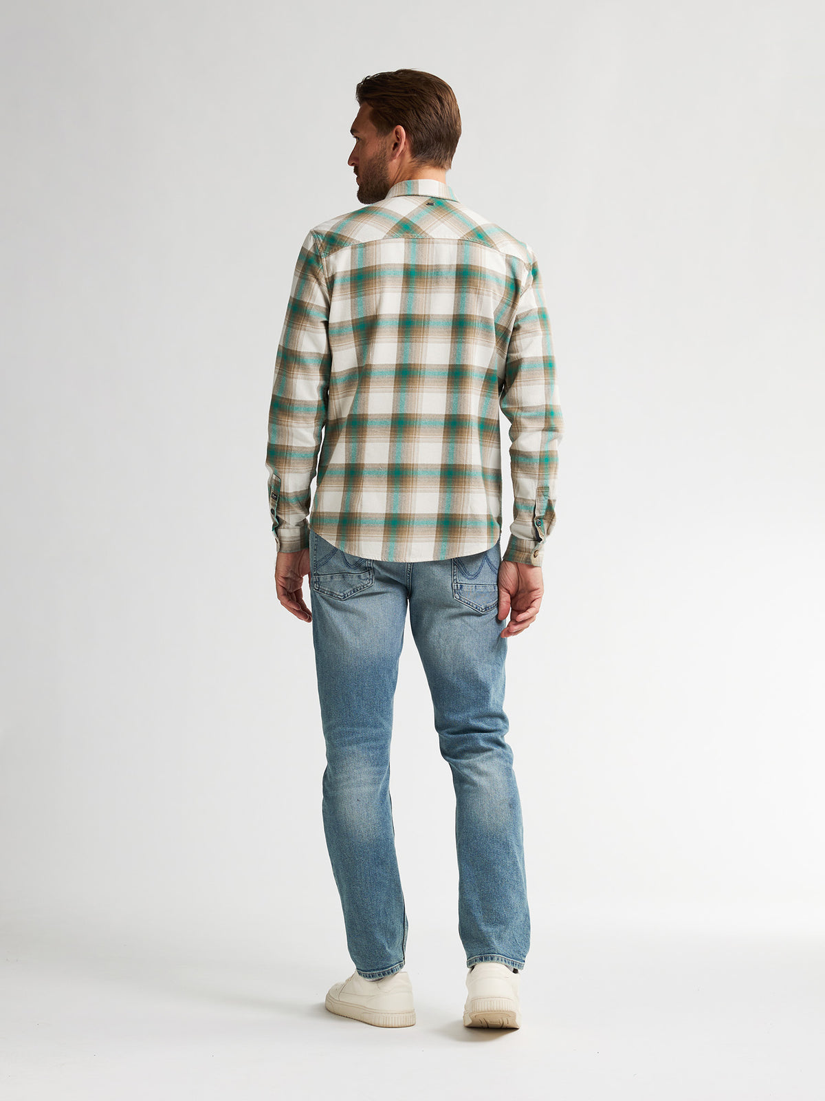 Men Shirt Long Sleeve Check