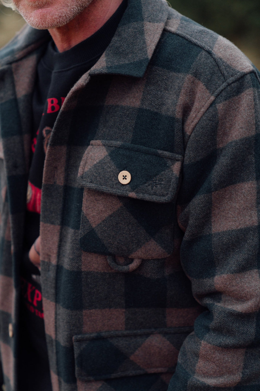Birler Wool Jacket (Morel/Green Gab