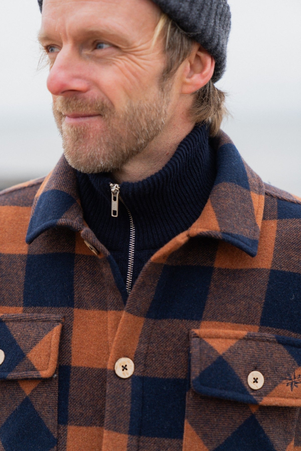 Birler Wool Jacket (Blueberry/Mocha