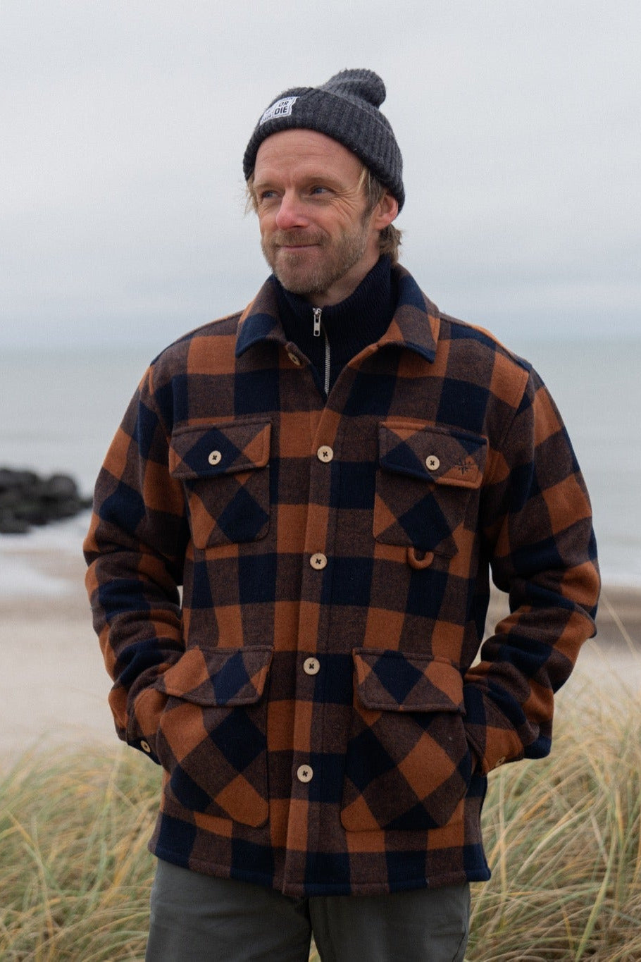 Birler Wool Jacket (Blueberry/Mocha