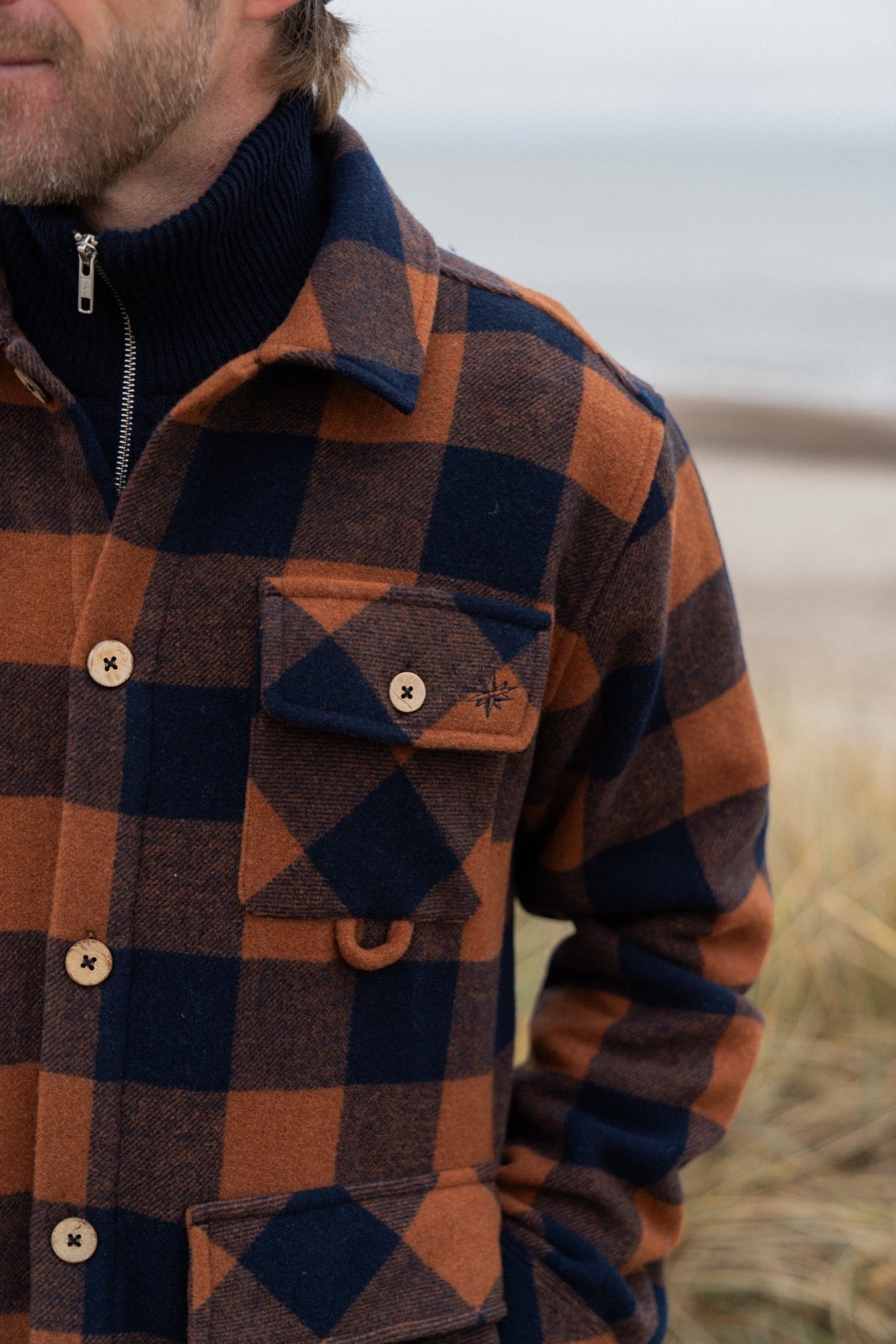 Birler Wool Jacket (Blueberry/Mocha