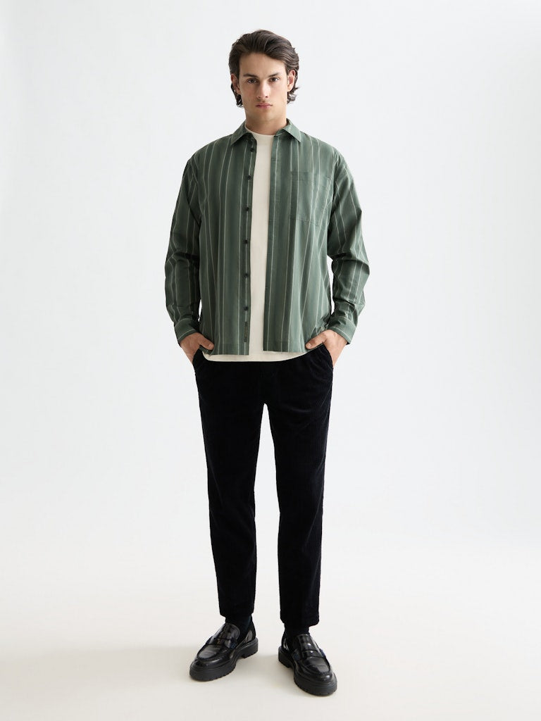 Shadow-stripe relaxed-fit shirt