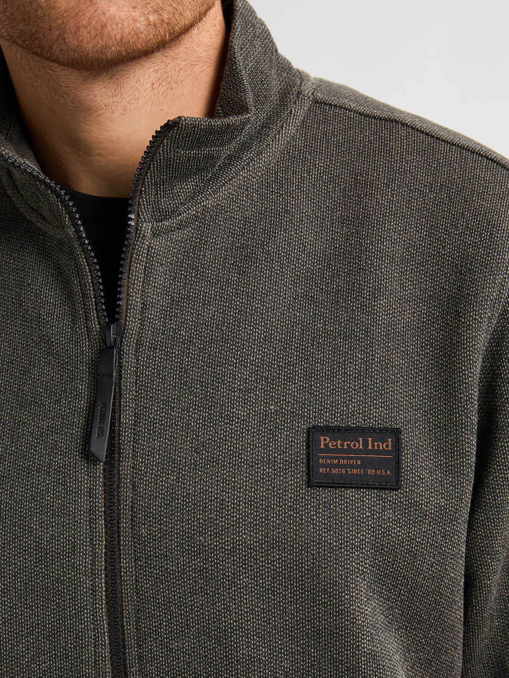 Men Sweater Collar Zip