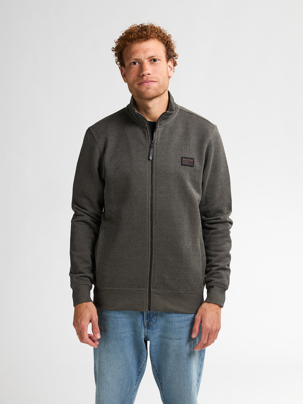 Men Sweater Collar Zip