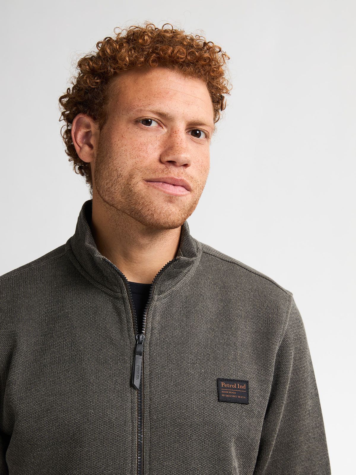 Men Sweater Collar Zip