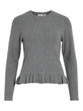 VINORTHY O-NECK L/S FRILL KNIT TOP/