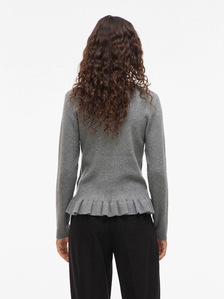 VINORTHY O-NECK L/S FRILL KNIT TOP/