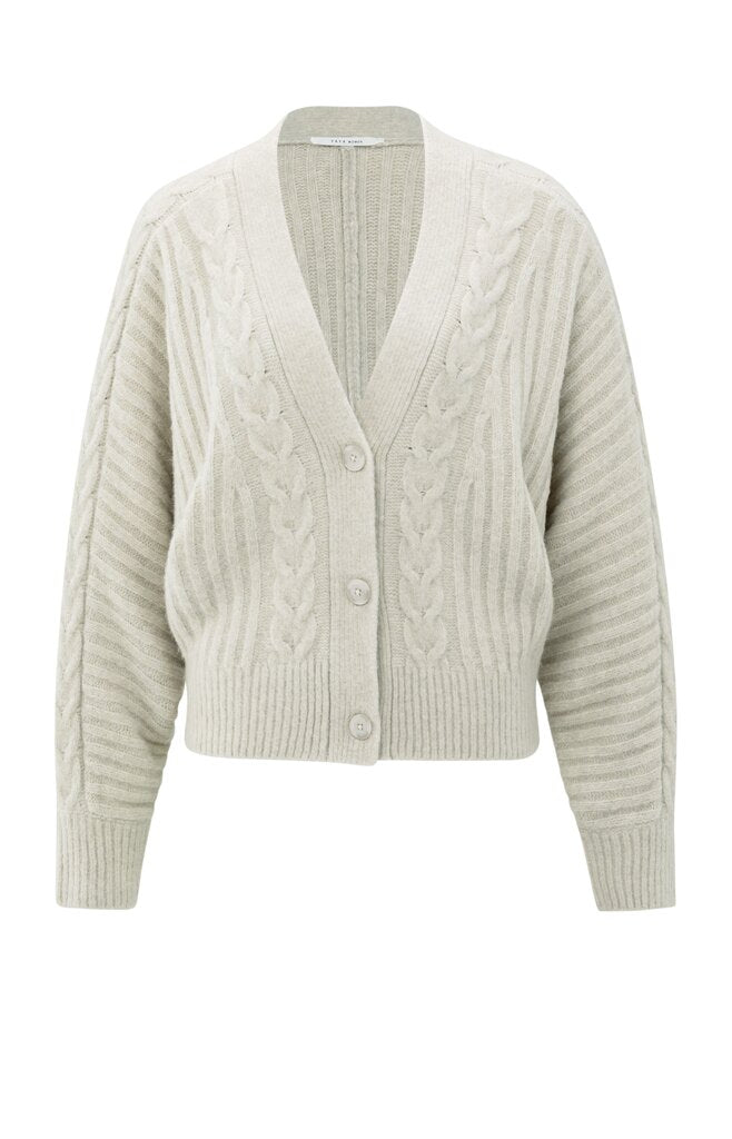 Strick-Cardigan mit Zopfmuster