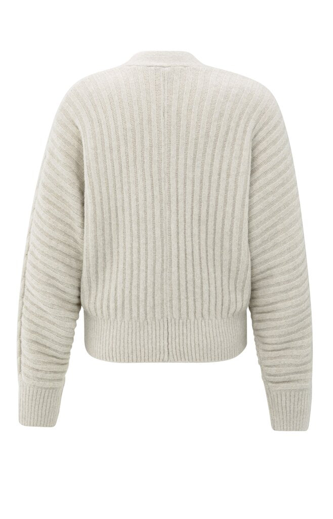 Strick-Cardigan mit Zopfmuster