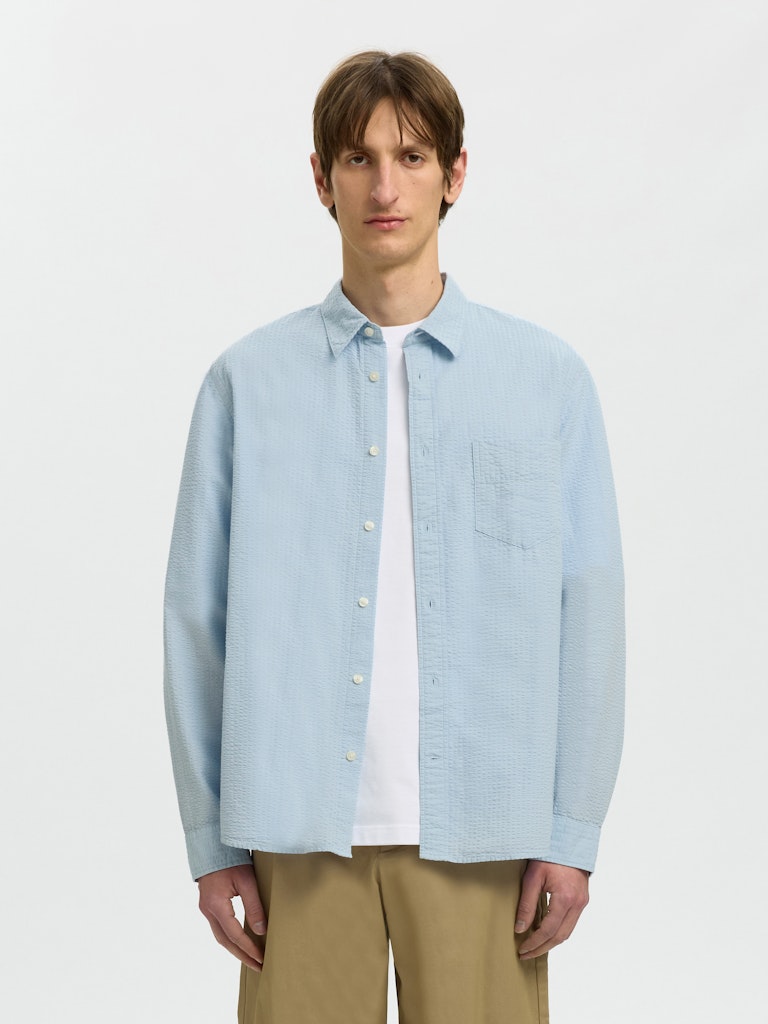 SLHREGFREDDIE SOLID SEERSUCKER LS S