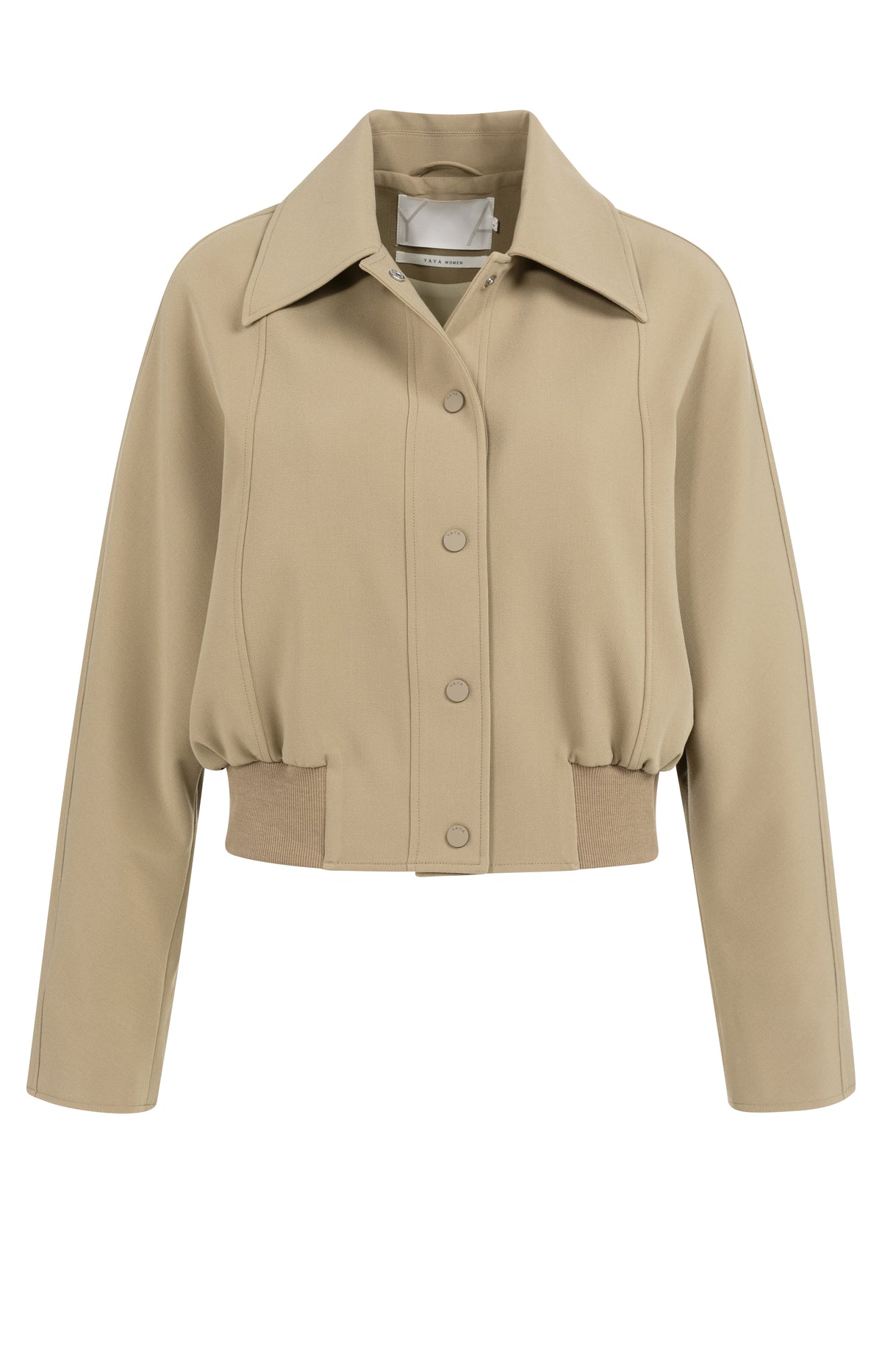 Kurze Jacke mit geripptem Saum
