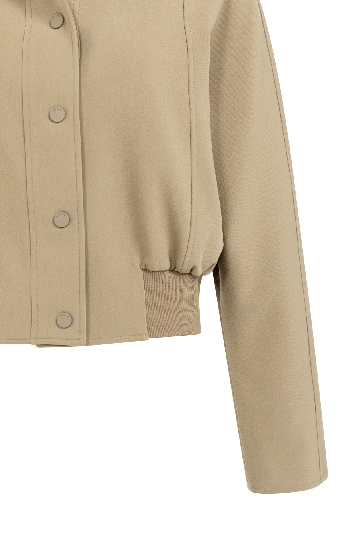 Kurze Jacke mit geripptem Saum