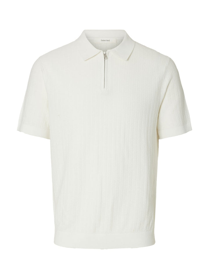 SLHCRAN SS KNIT STRUCTURE ZIP POLO