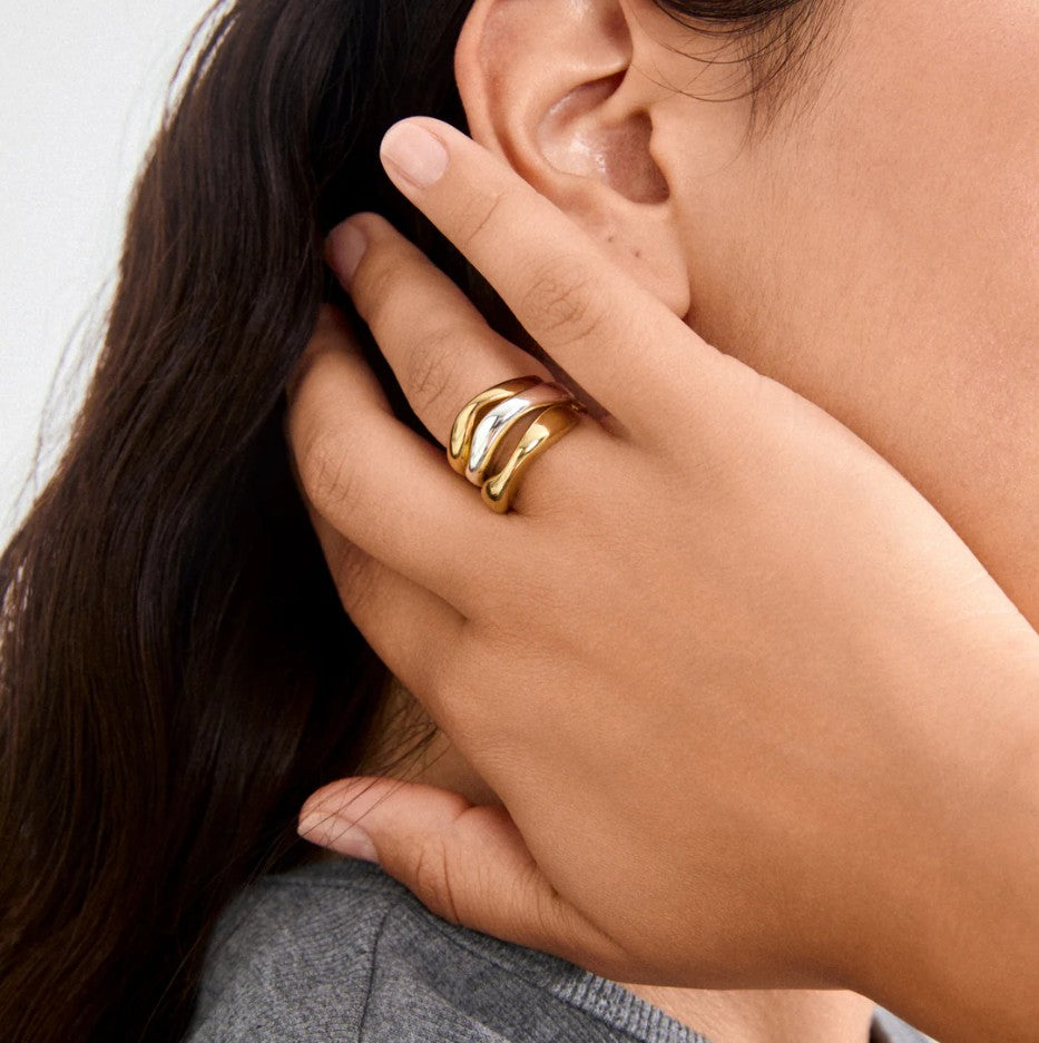 NOVA rings 3-in-1 set, gold-plated