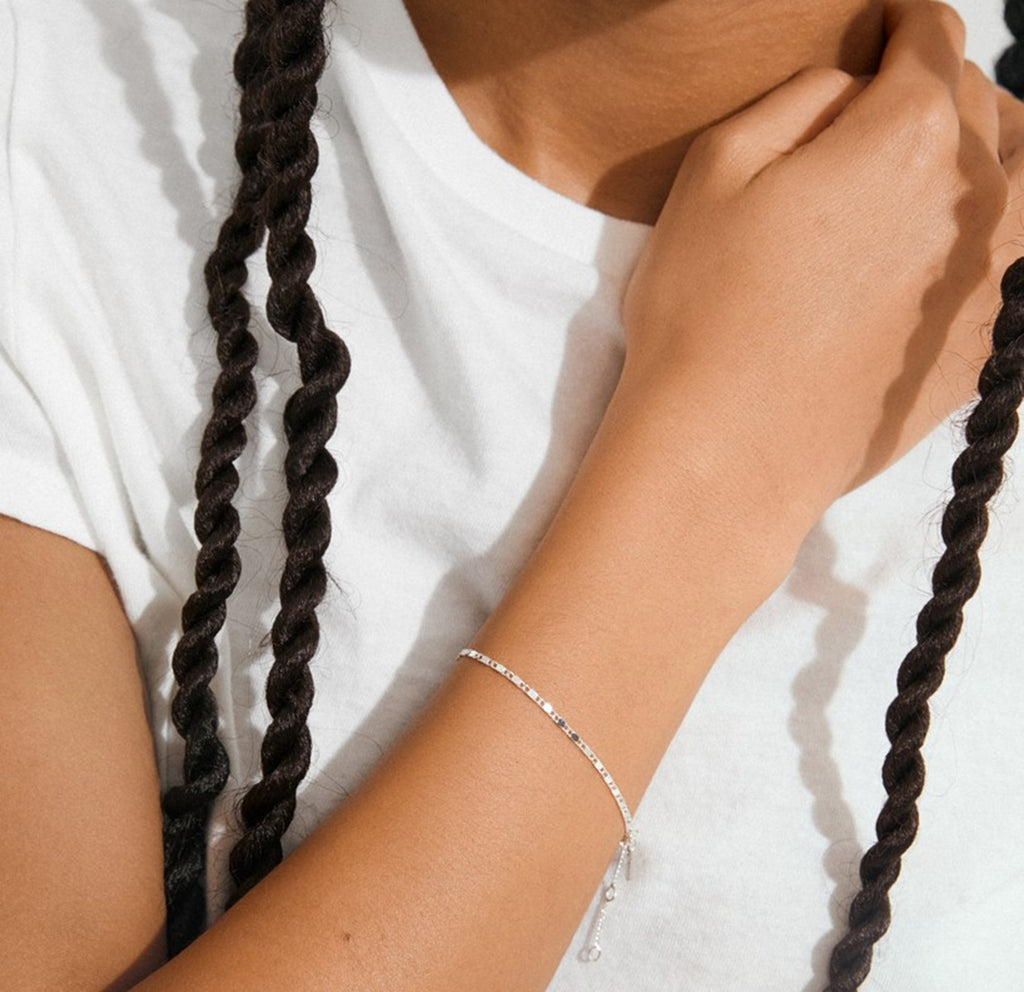 PARISA flat link chain bracelet sil