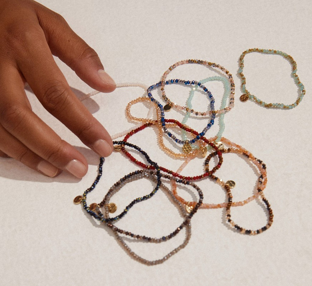 INDIE bracelet grey, gold-plated