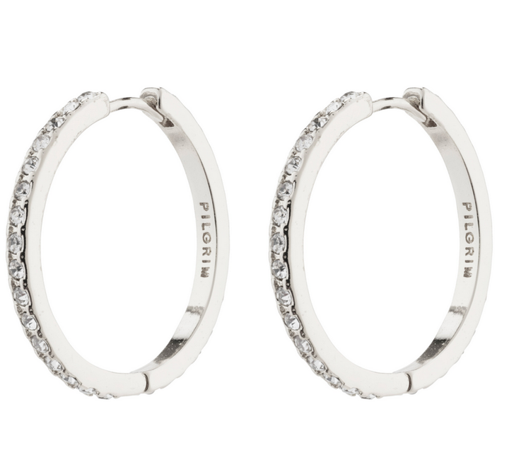 EBNA maxi crystal hoops silver-plat