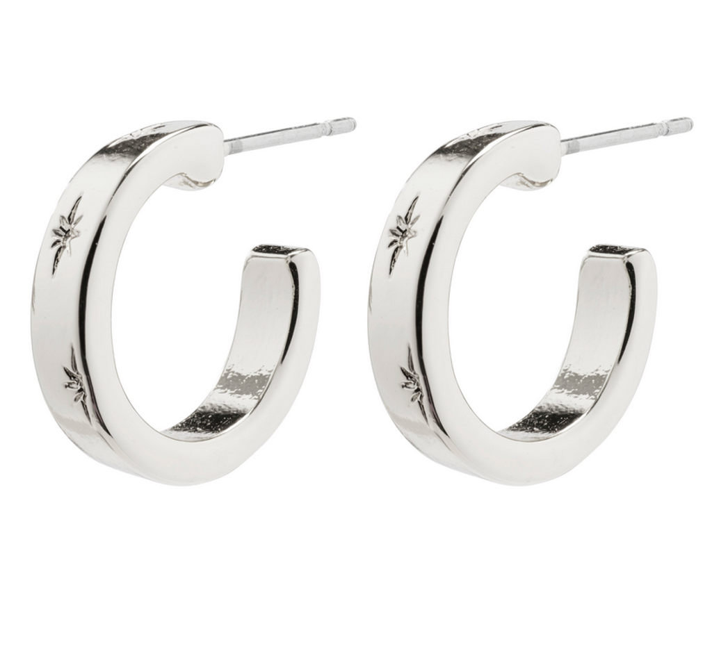 EFIA huggie hoop earrings silver-pl