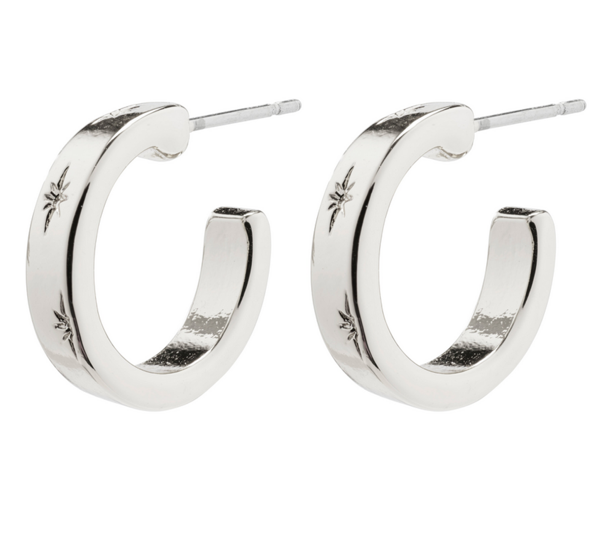 EFIA huggie hoop earrings silver-pl