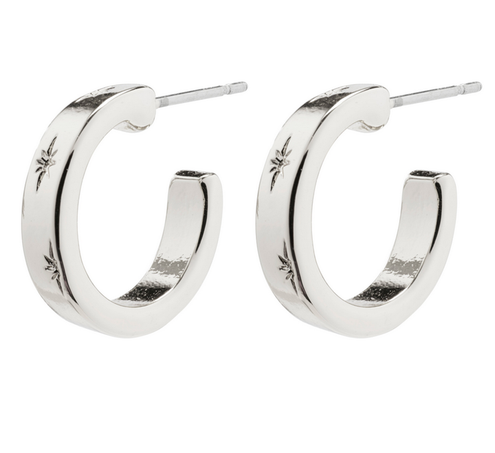 EFIA huggie hoop earrings silver-pl