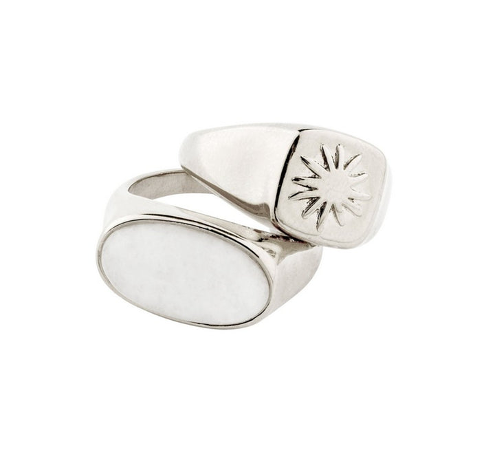 PRISM rings 2-in-1 set, silver-plat