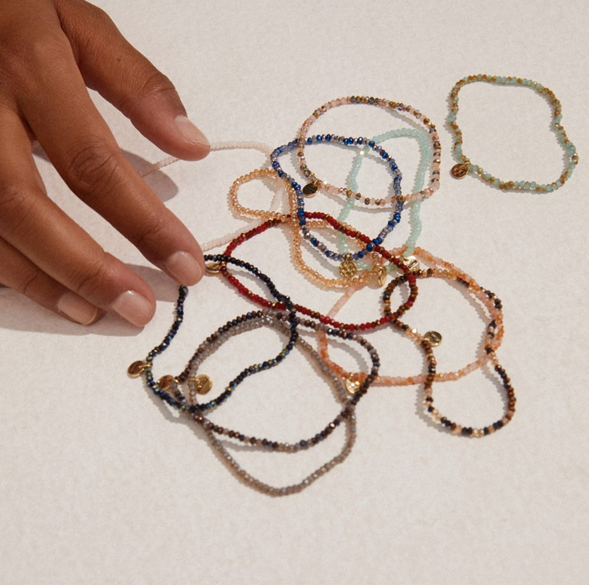 INDIE bracelet blue, gold-plated