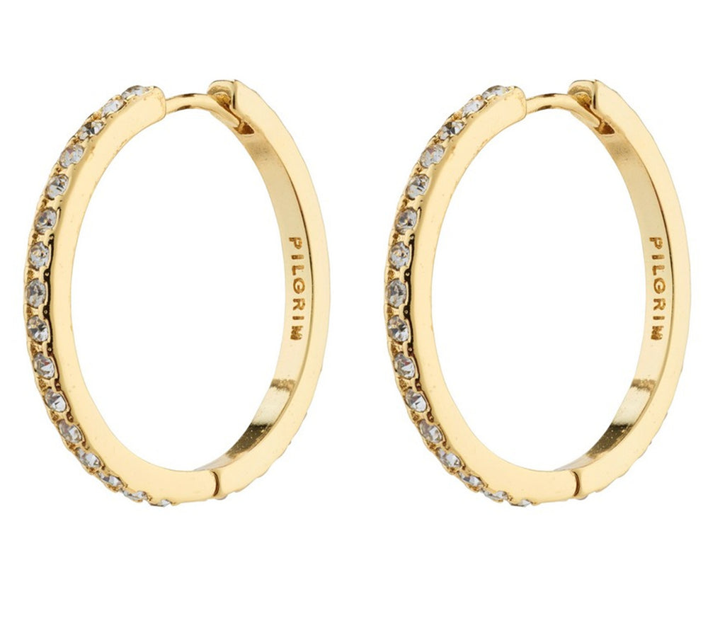 EBNA maxi crystal hoops gold-plated