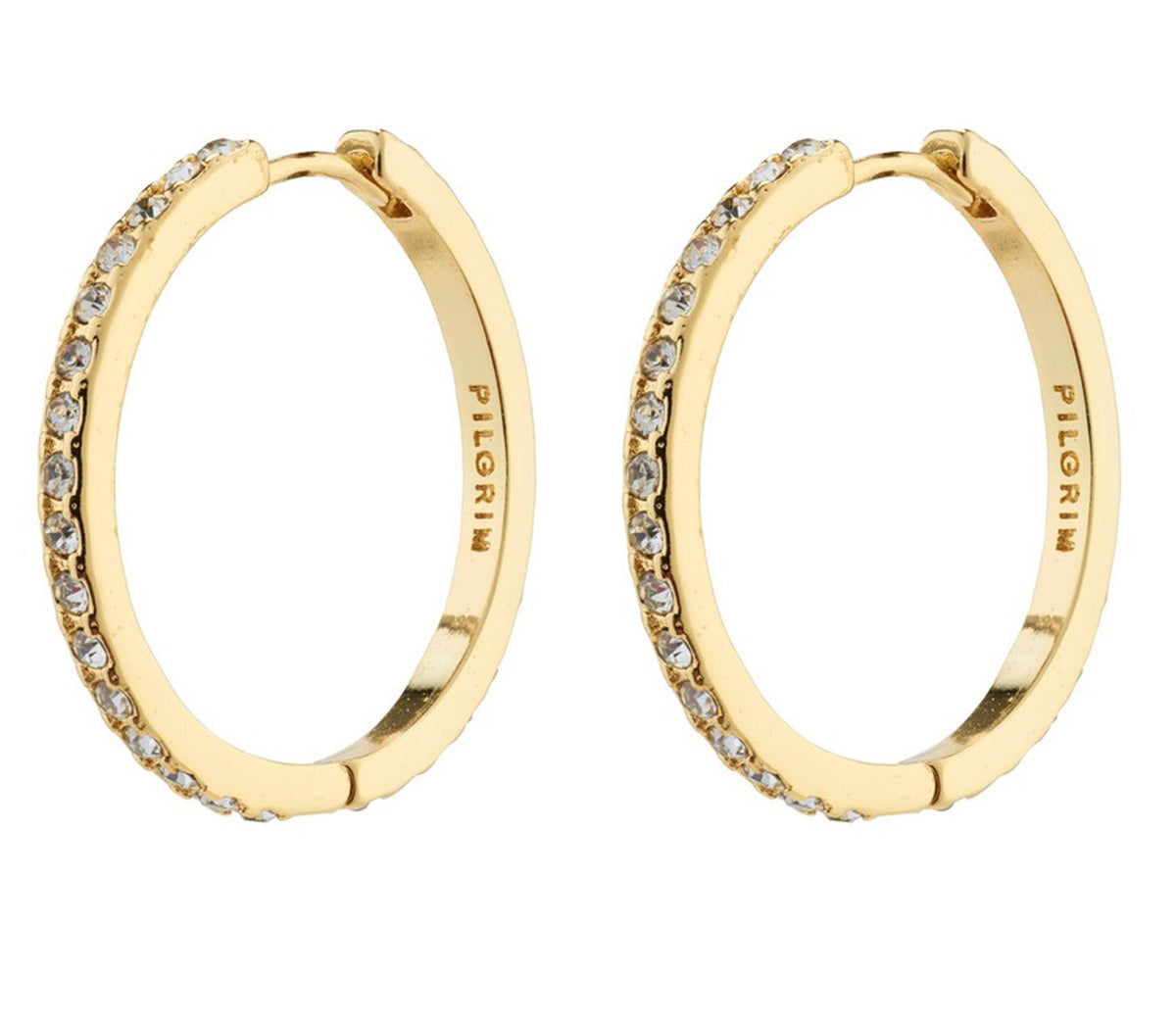 EBNA maxi crystal hoops gold-plated
