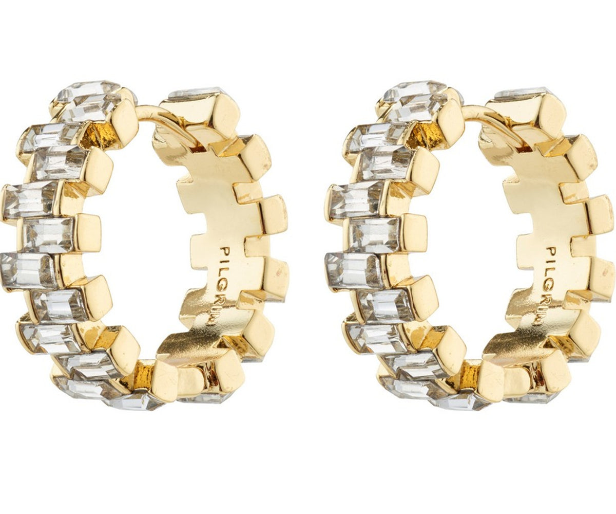 HELI crystal hoop earrings gold-pla
