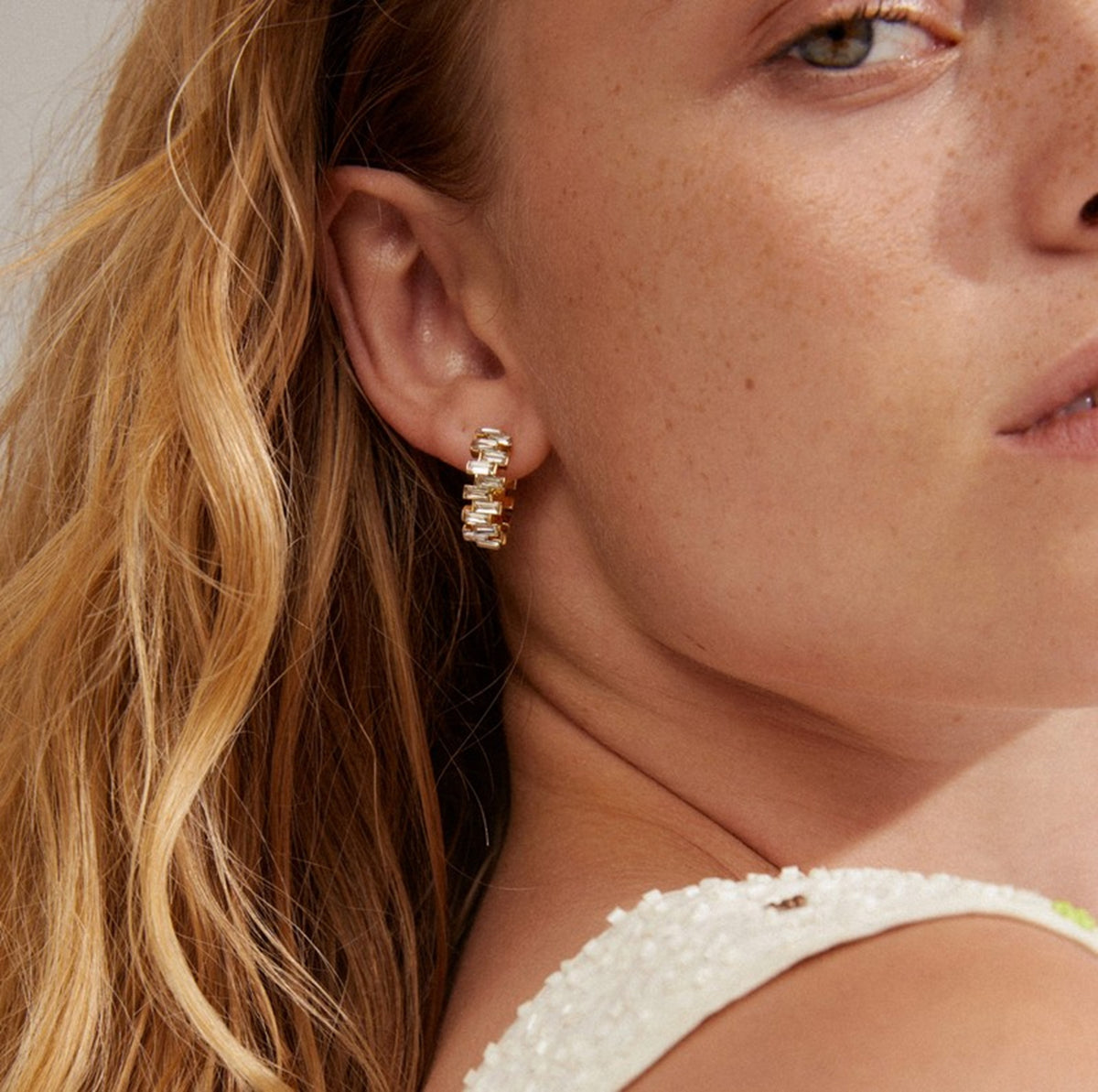 HELI crystal hoop earrings gold-pla