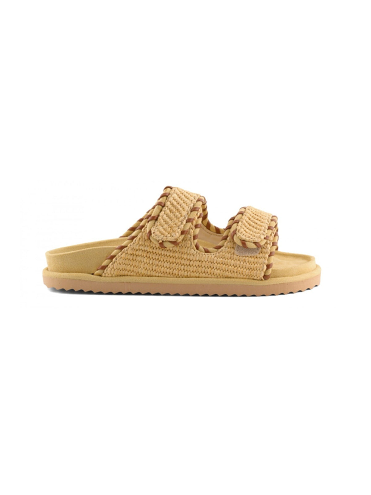Two strap sandal in raffia