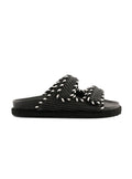 Two strap sandal in raffia