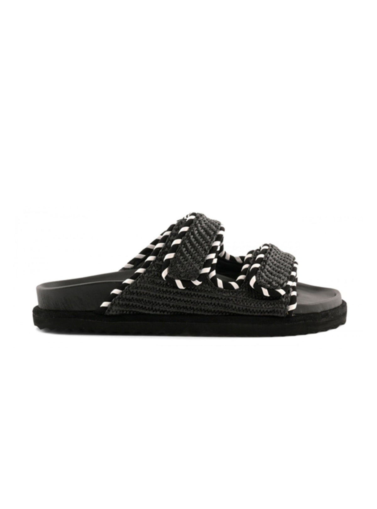 Two strap sandal in raffia