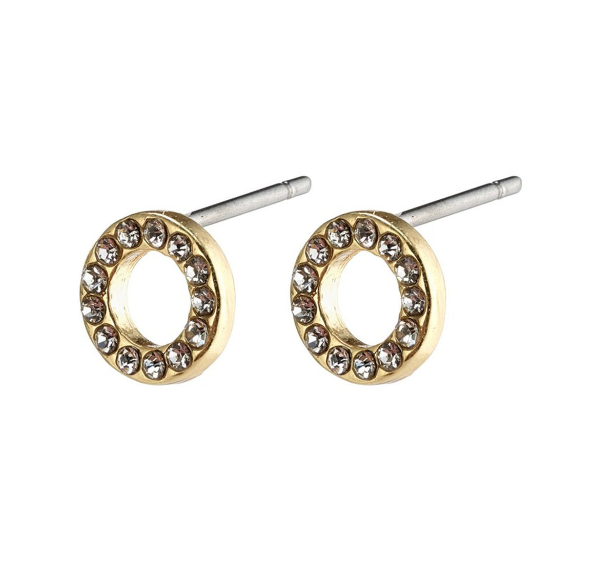 TESSA crystal halo earrings gold-pl