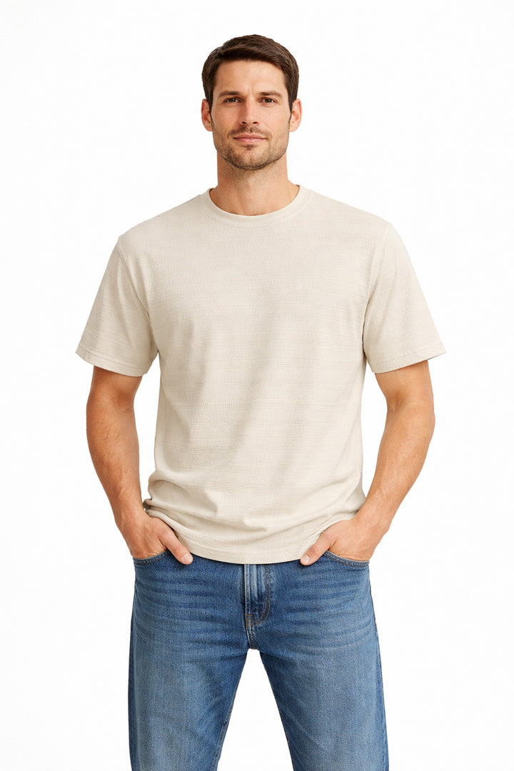Structured jacquard relaxed-fit T-s