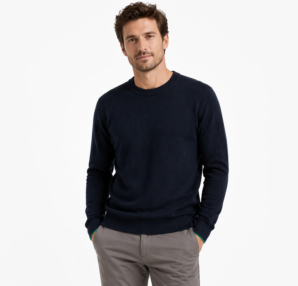 Linnen blend crew neck