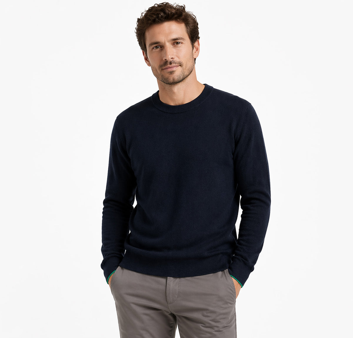 Linnen blend crew neck