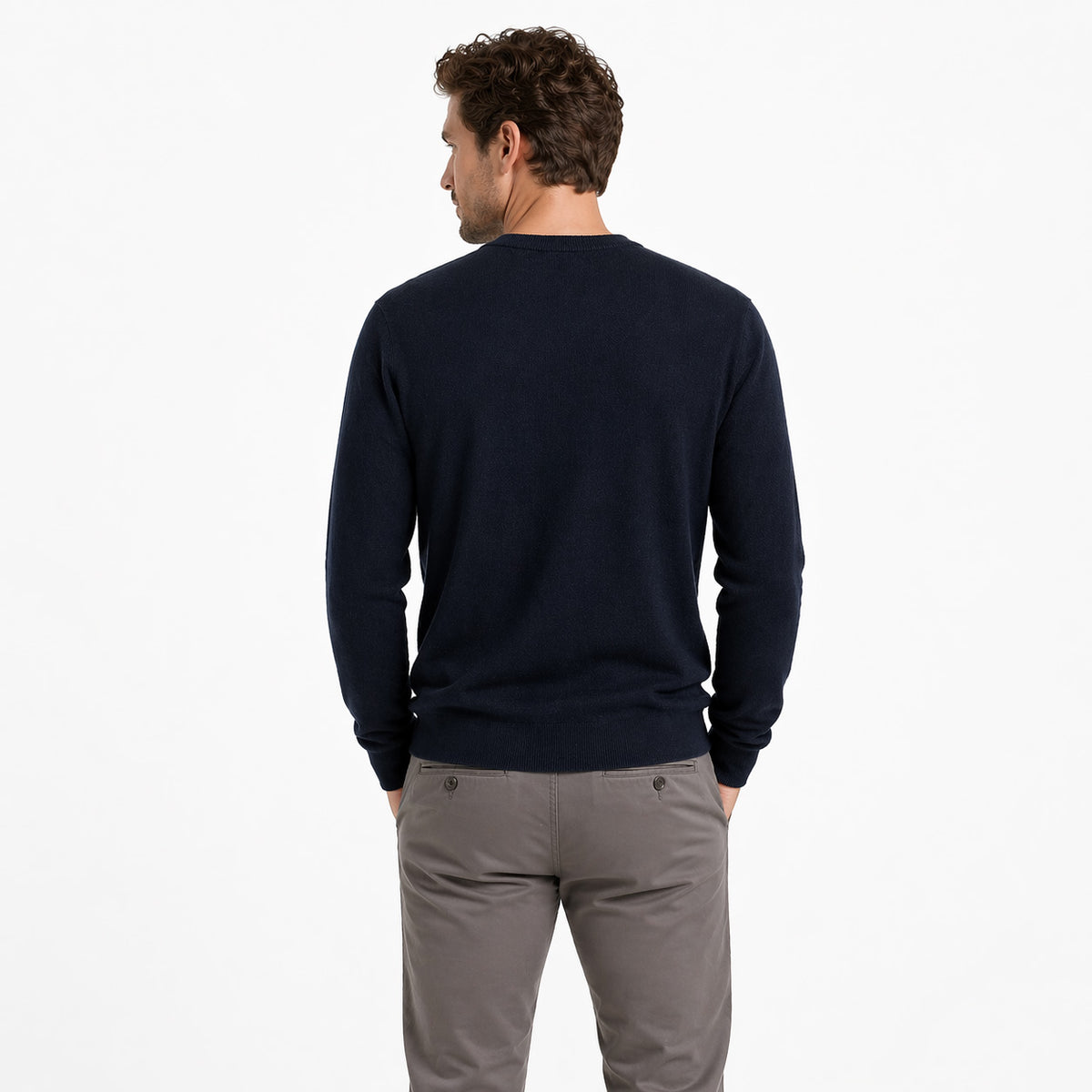 Linnen blend crew neck