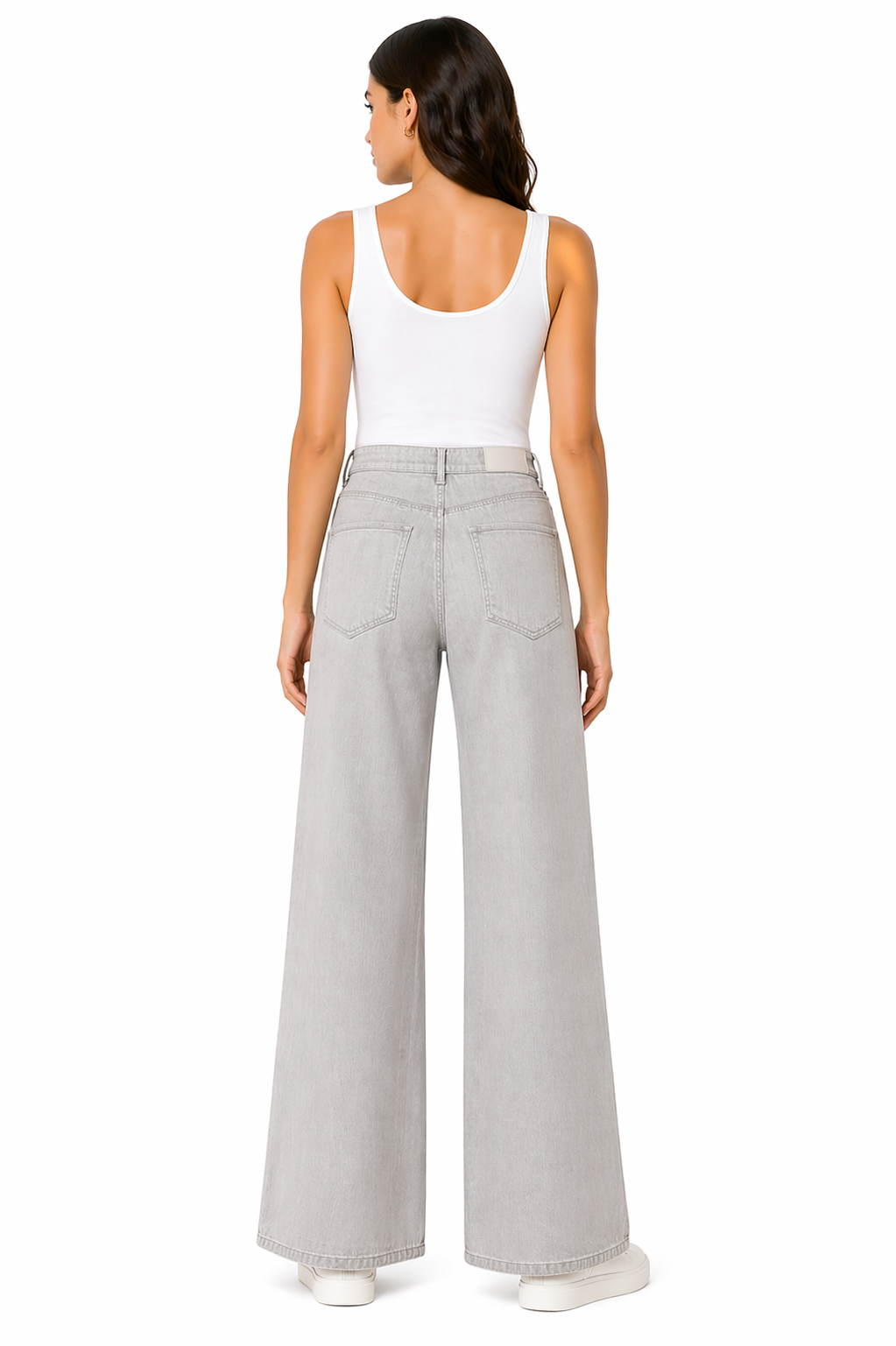 Graue Denimhose
