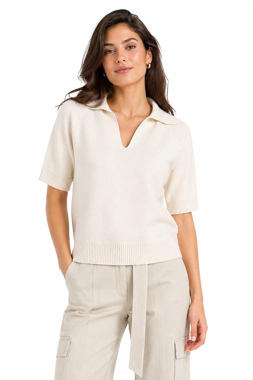 Kurzärmeliger Strickpullover