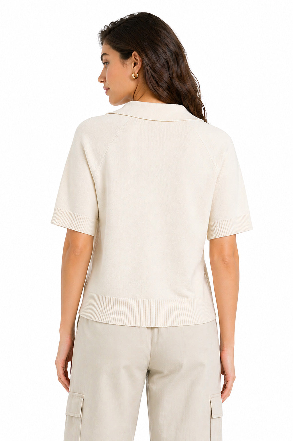 Kurzärmeliger Strickpullover