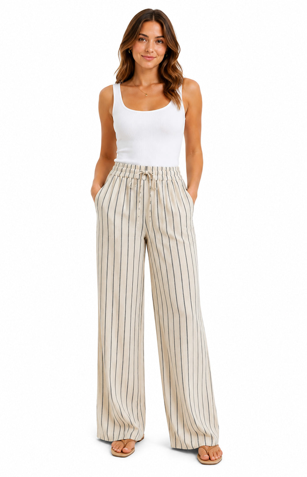 SLWVIVA-GULIA HW STRIPED SUN PANT N